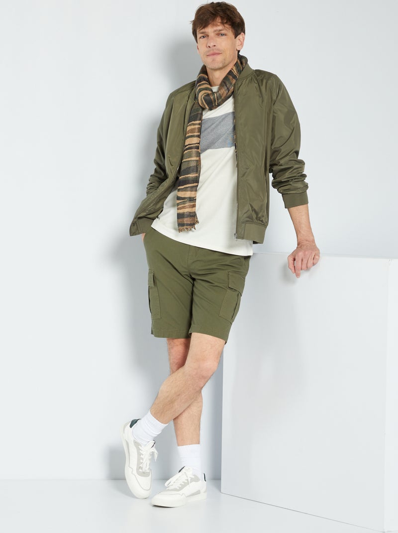 T-shirt color block com riscas frontais BRANCO - Kiabi