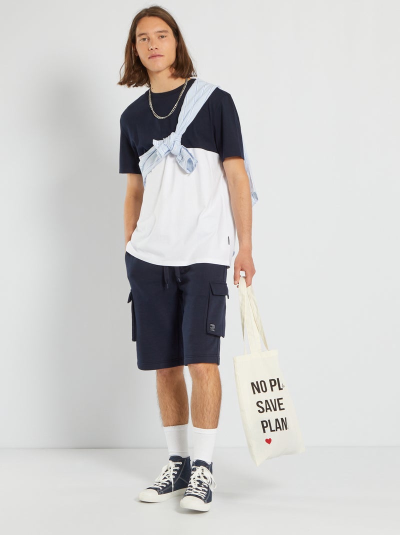 T-shirt color-block em jersey AZUL - Kiabi