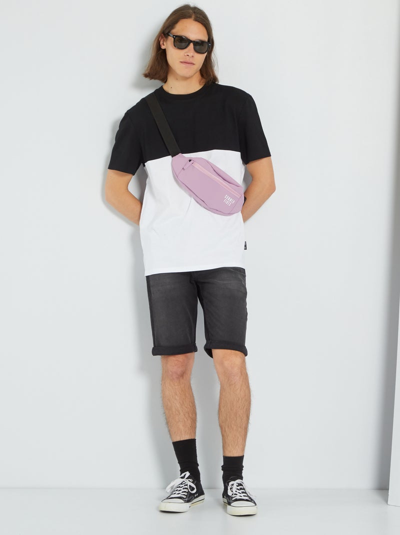 T-shirt color-block em jersey PRETO - Kiabi