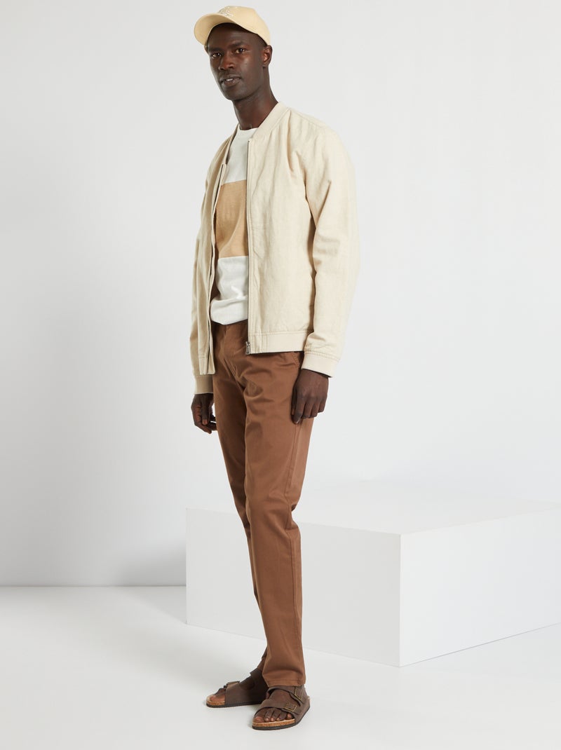 T-shirt color-block em malha jersey BRANCO - Kiabi