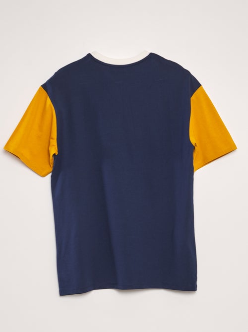 T-shirt color-block gola redonda - Kiabi