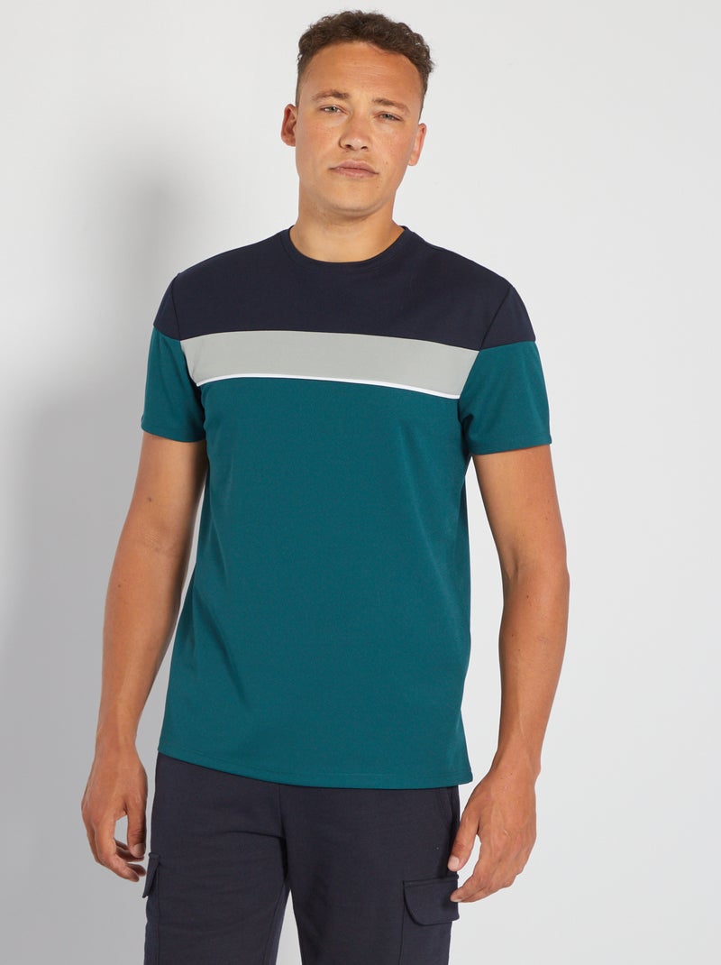 T-shirt color-block Verde Profundo - Kiabi