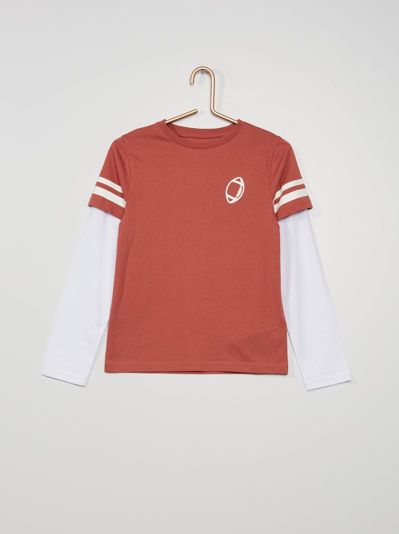 T-shirt 'Columbus' em jersey Rosa - Kiabi