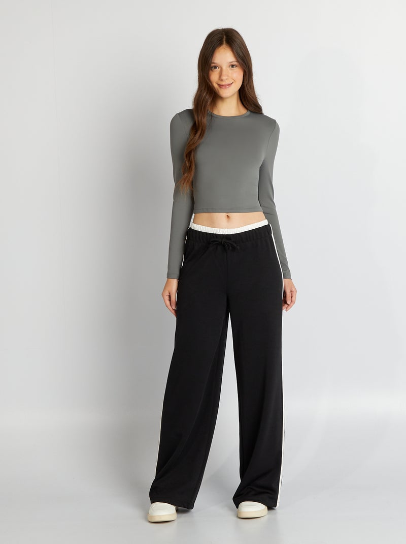 T-shirt com abertura atrás CINZA - Kiabi