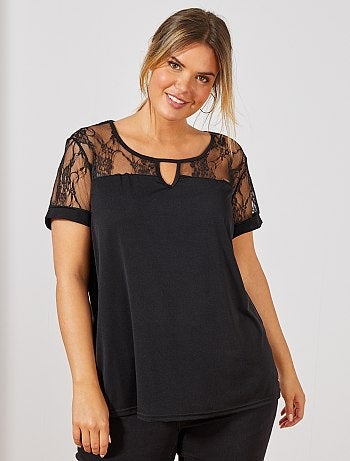 T-shirt com abertura na gola - Kiabi