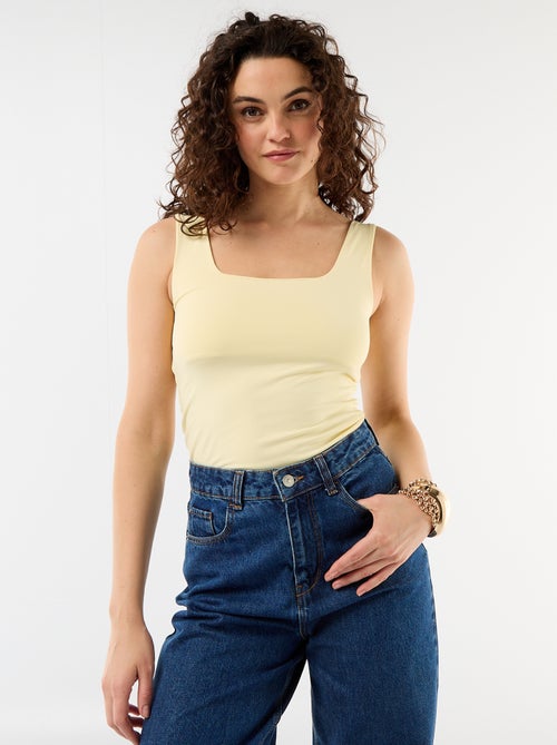 T-shirt com alças largas e gola quadrada - Kiabi