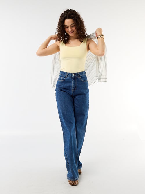 T-shirt com alças largas e gola quadrada - Kiabi