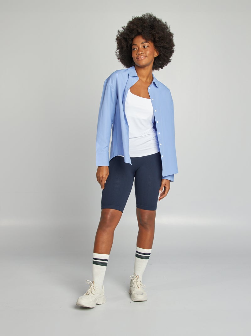T-shirt com alças largas e gola quadrada Branco - Kiabi