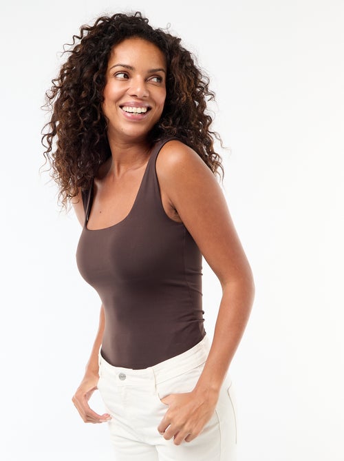 T-shirt com alças largas e gola quadrada - Kiabi