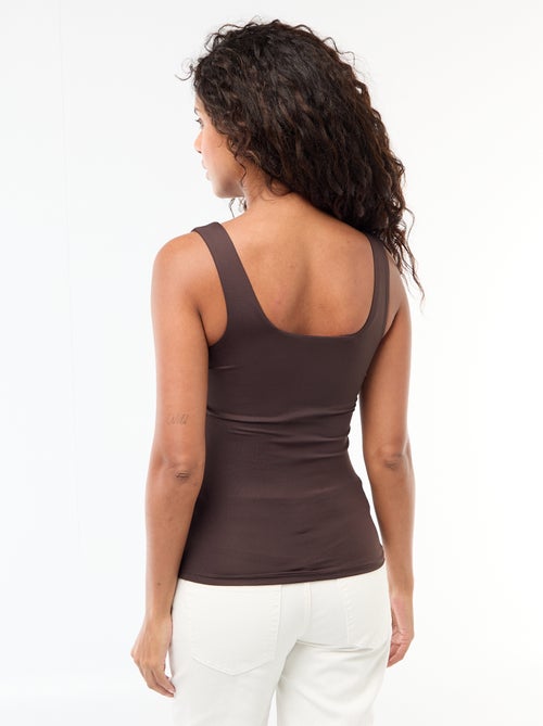 T-shirt com alças largas e gola quadrada - Kiabi