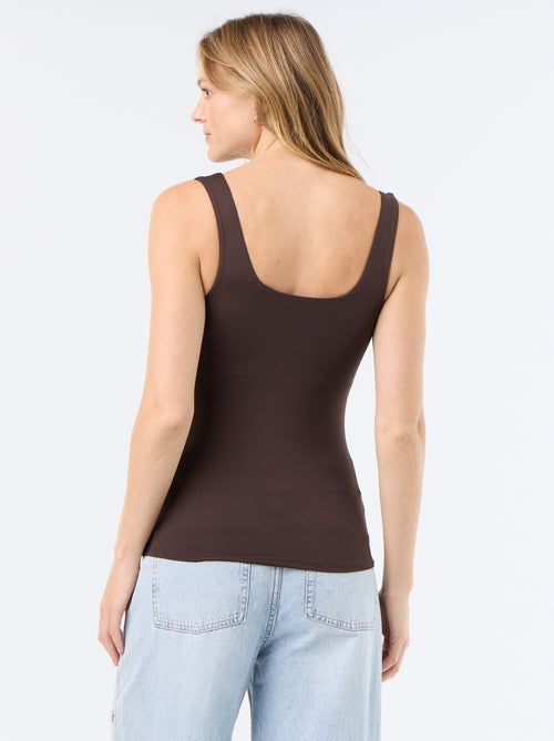 T-shirt com alças largas e gola quadrada - Kiabi