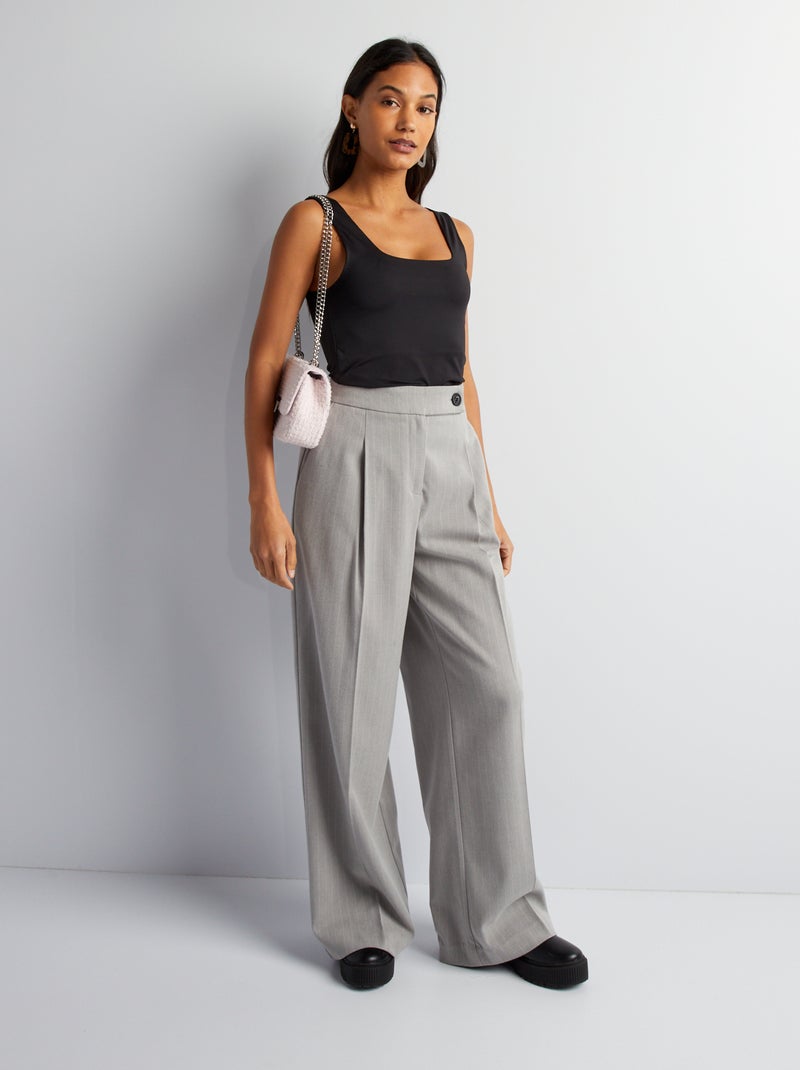 T-shirt com alças largas e gola quadrada Preto - Kiabi