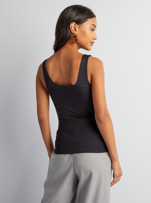 T-shirt com alças largas e gola quadrada - Kiabi