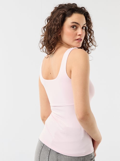 T-shirt com alças largas e gola quadrada - Kiabi