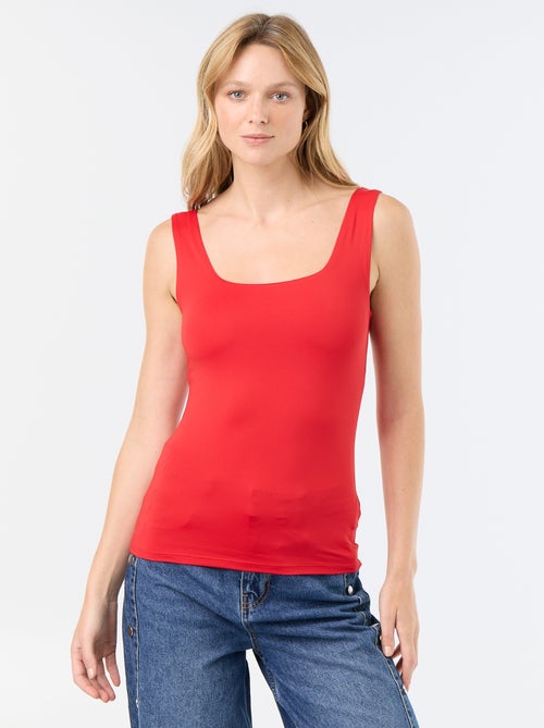 T-shirt com alças largas e gola quadrada - Kiabi T-shirt com alças largas e gola quadrada - Kiabi