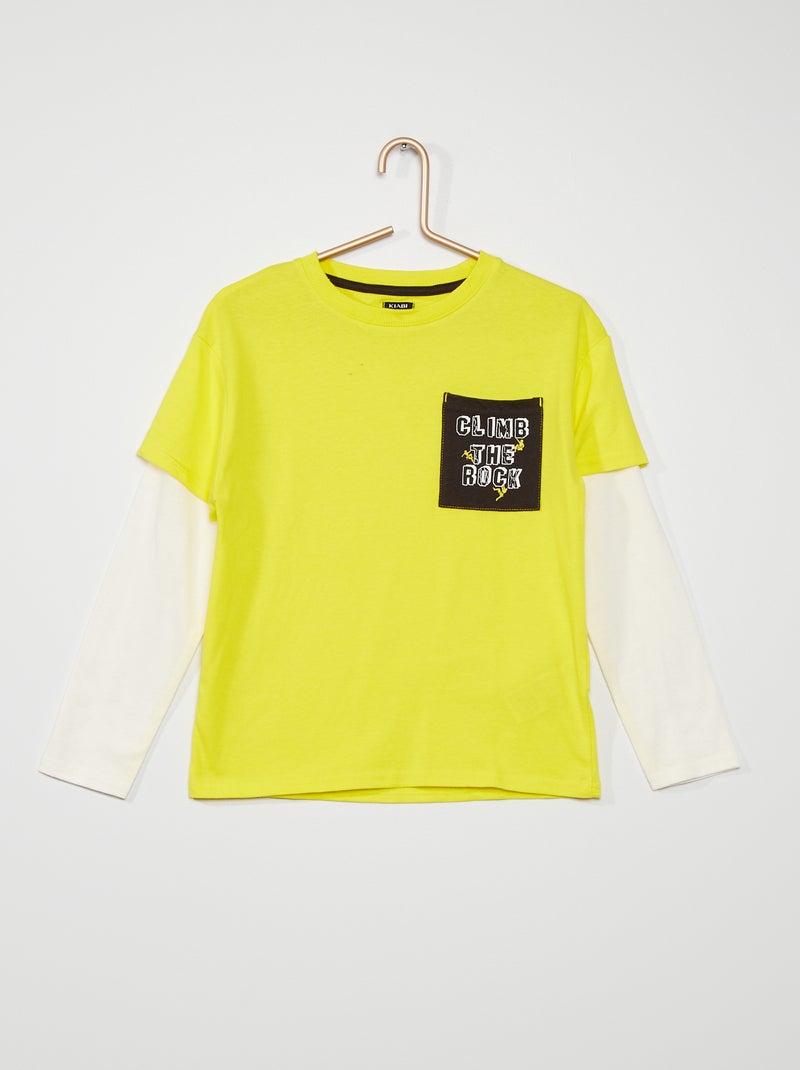 T-shirt com bolso AMARELO - Kiabi