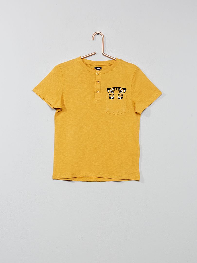 T-shirt com bolso 'animal' Amarelo - Kiabi