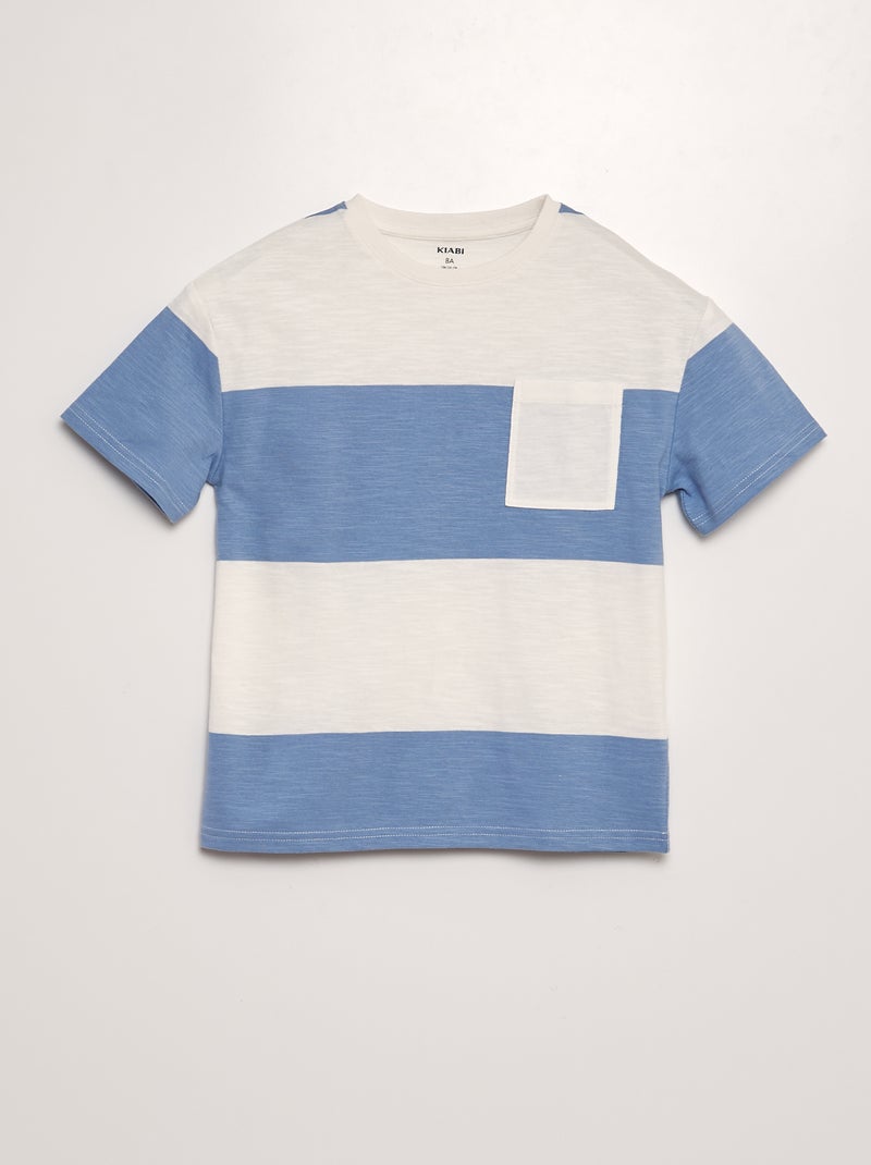 T-shirt com bolso AZUL - Kiabi