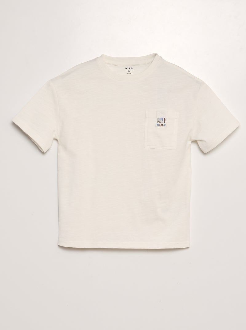 T-shirt com bolso BEGE - Kiabi