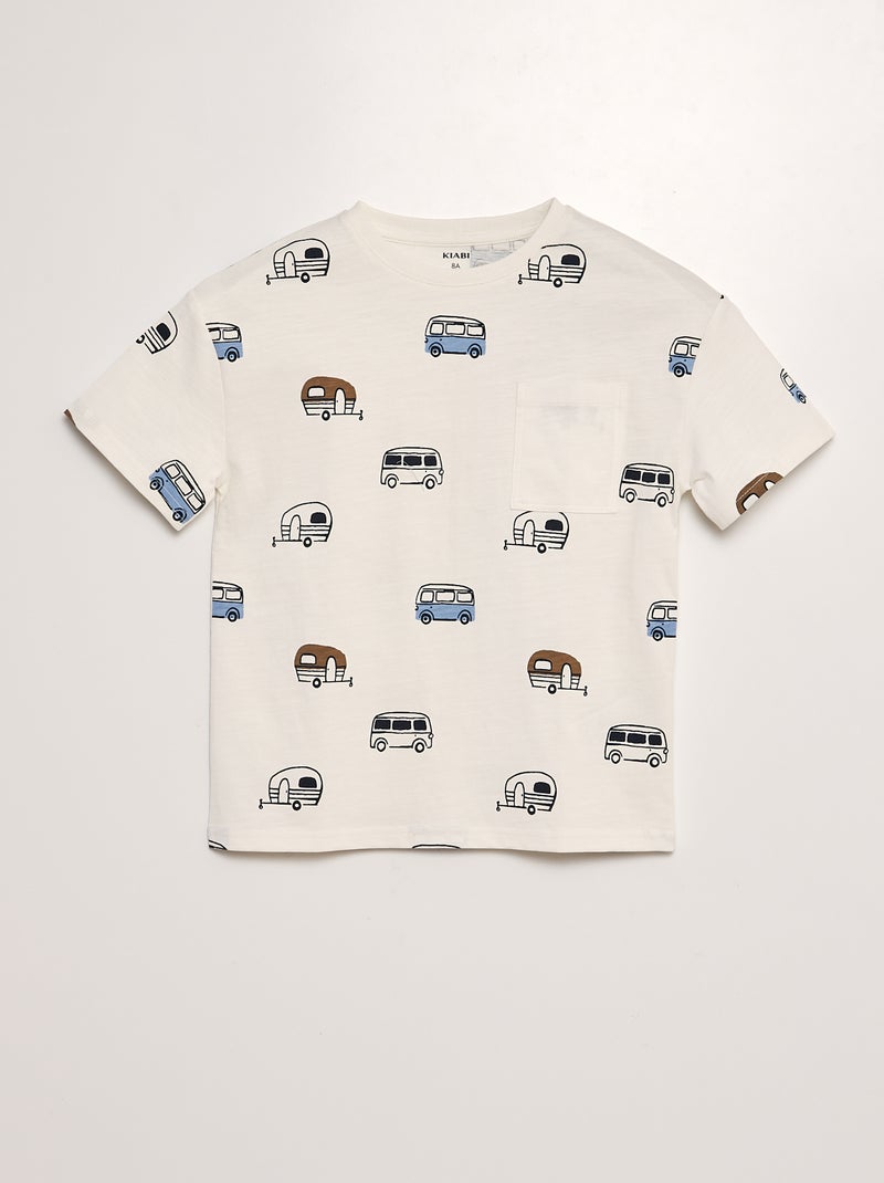 T-shirt com bolso BEGE - Kiabi