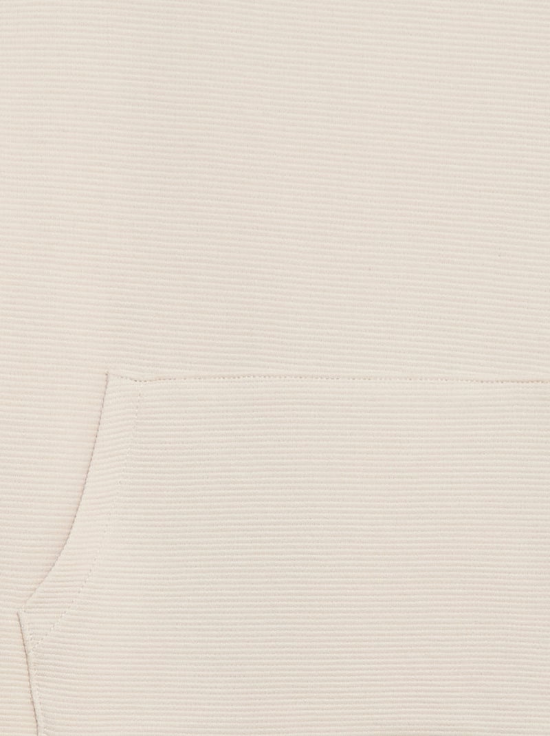 T-shirt com bolso canguru em malha Ottoman Branco - Kiabi