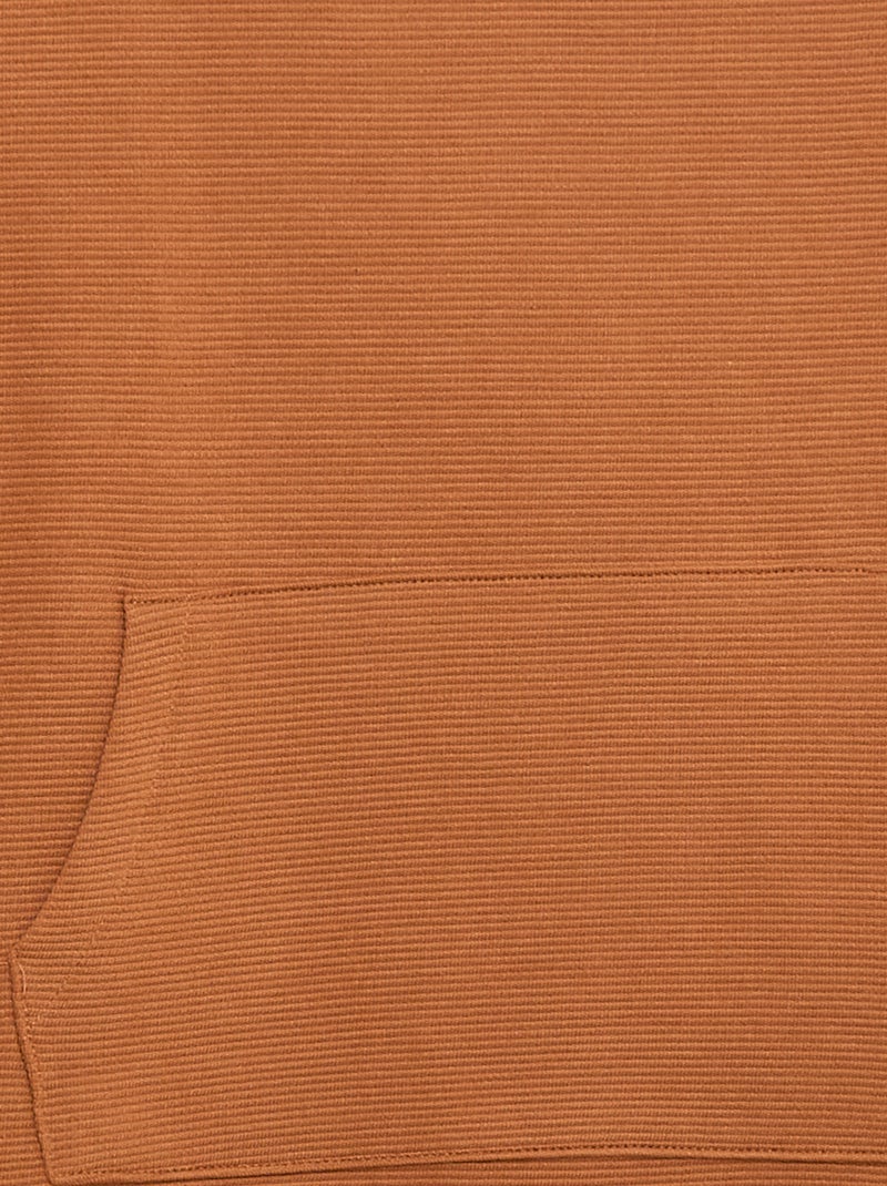 T-shirt com bolso canguru em malha Ottoman Castanho - Kiabi