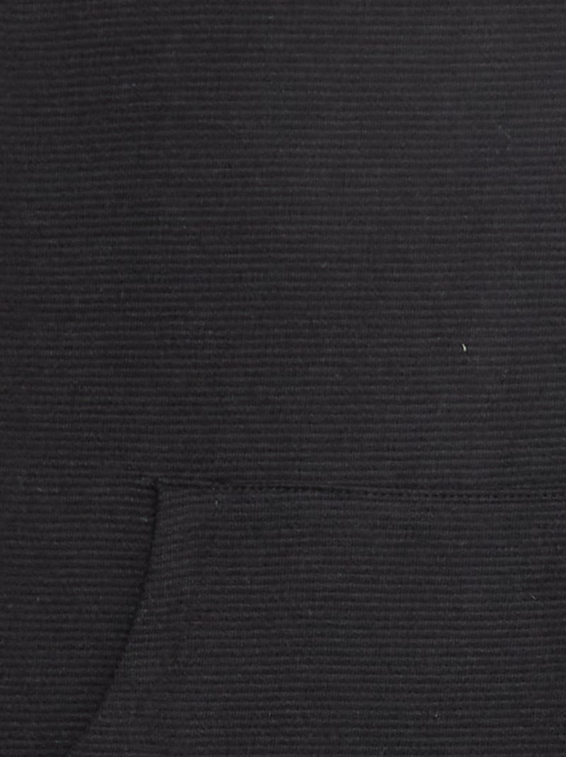 T-shirt com bolso canguru em malha Ottoman Preto - Kiabi