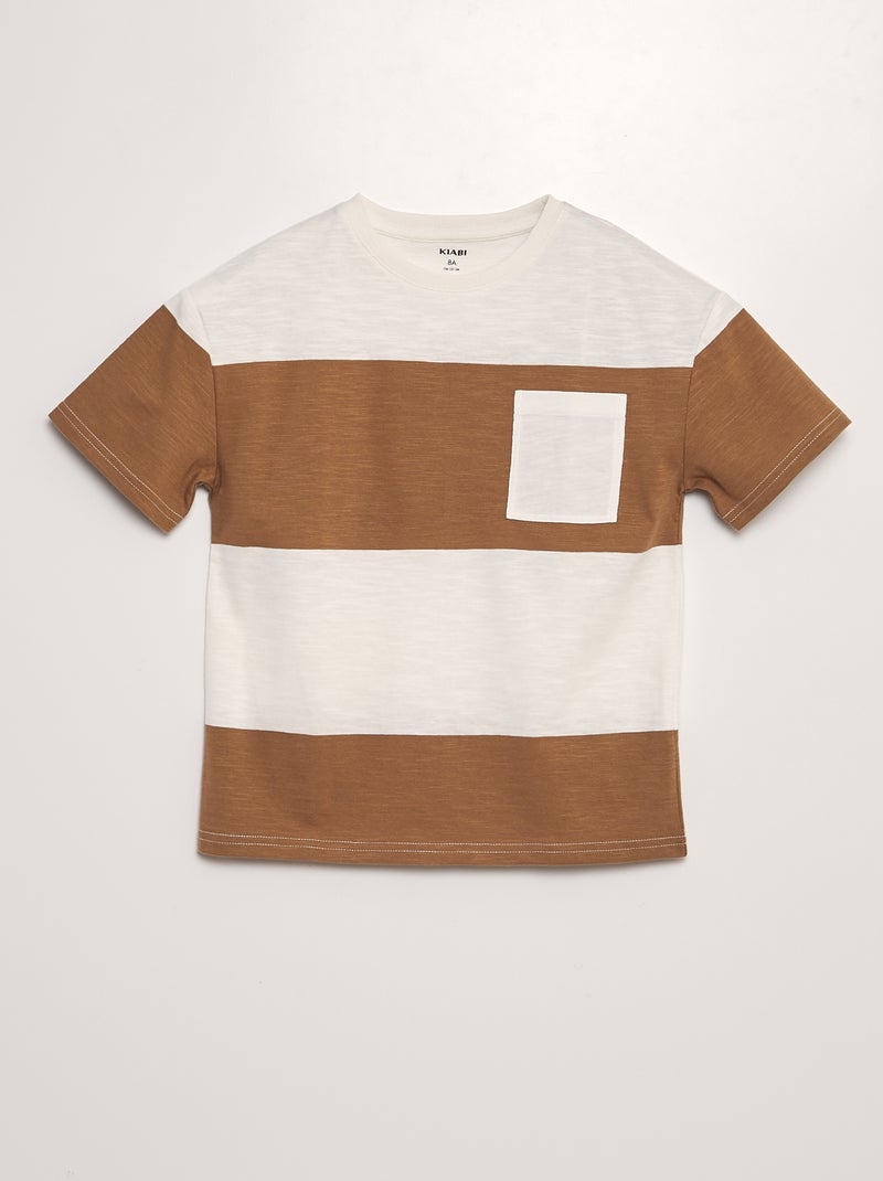 T-shirt com bolso CASTANHO - Kiabi