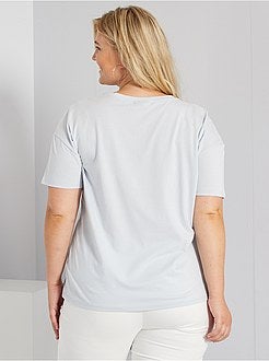 T-shirt com bolso com cabochão - Kiabi