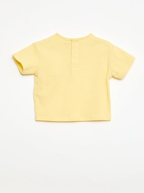 T-shirt com bolso fantasia e bordado - Kiabi