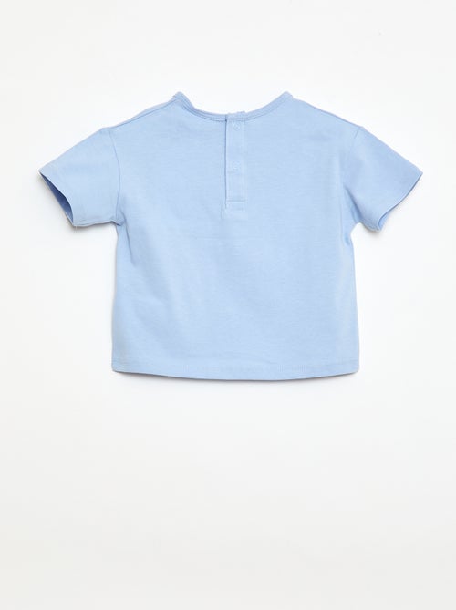 T-shirt com bolso fantasia e bordado - Kiabi