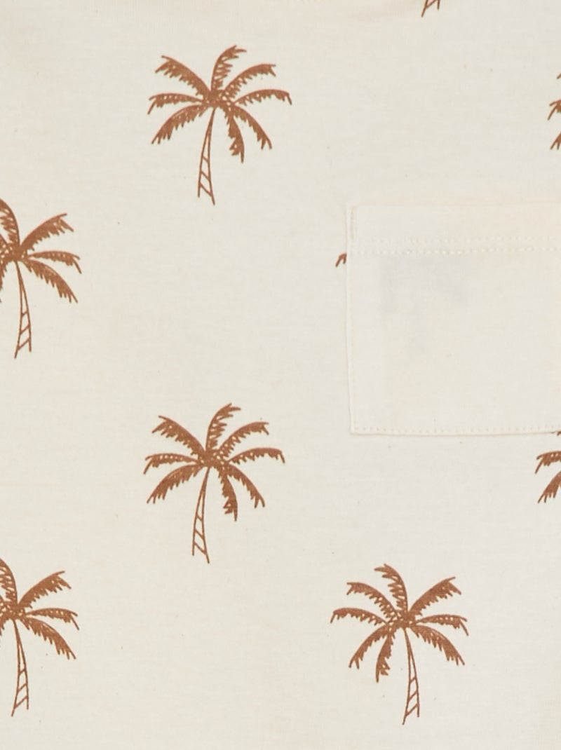 T-shirt com bolso frontal BEGE - Kiabi