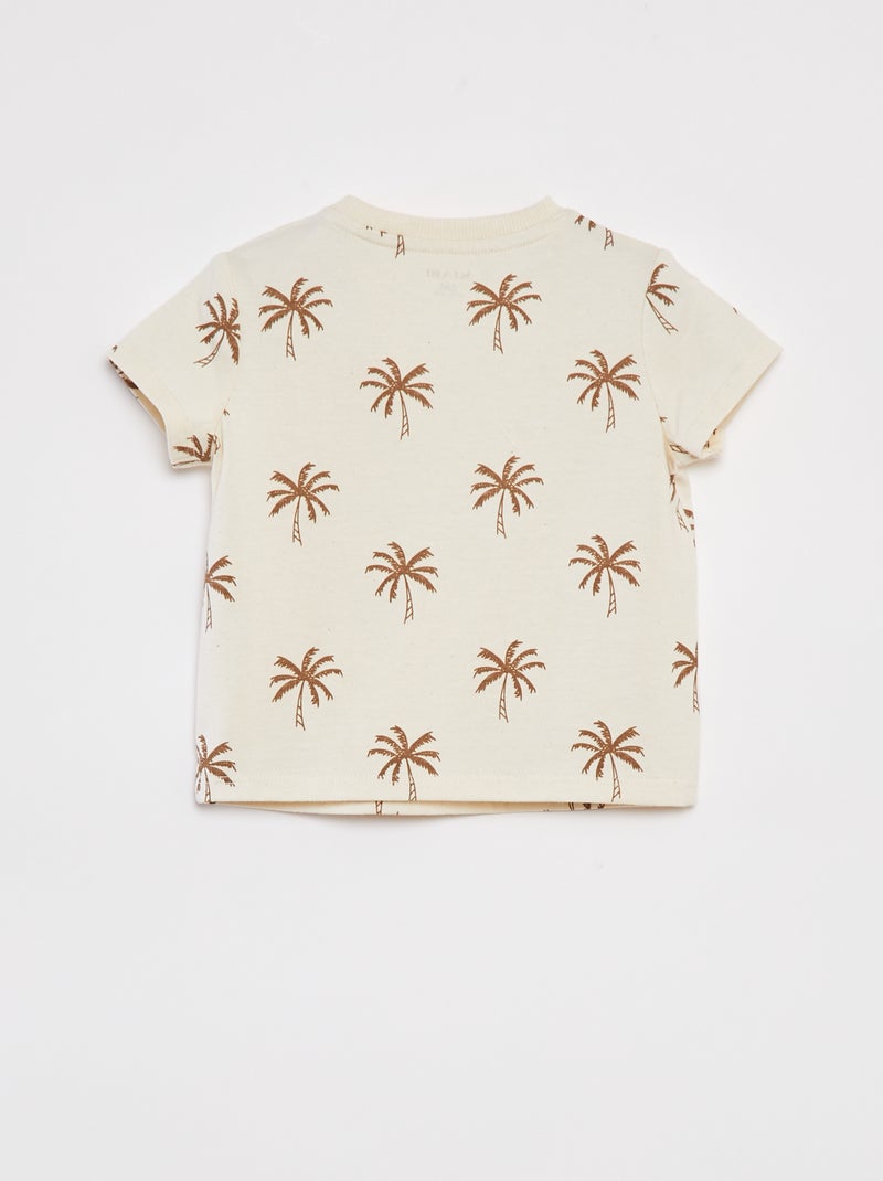 T-shirt com bolso frontal BEGE - Kiabi