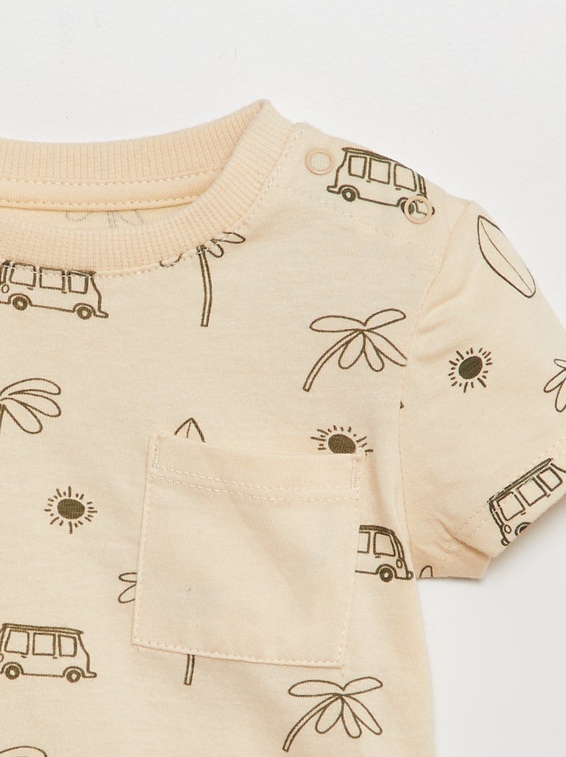 T-shirt com bolso frontal BRANCO - Kiabi
