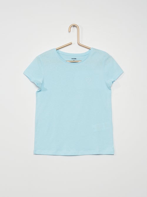 T-shirt com bordado 'coração' - Kiabi