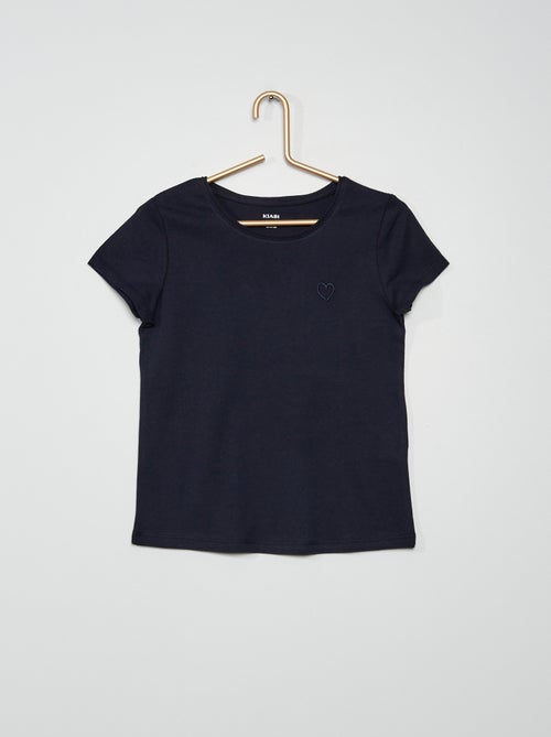 T-shirt com bordado 'coração' - Kiabi