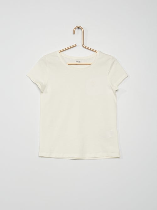 T-shirt com bordado 'coração' - Kiabi