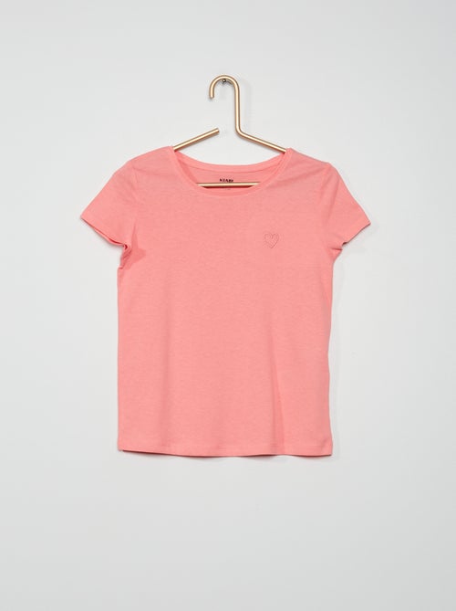 T-shirt com bordado 'coração' - Kiabi