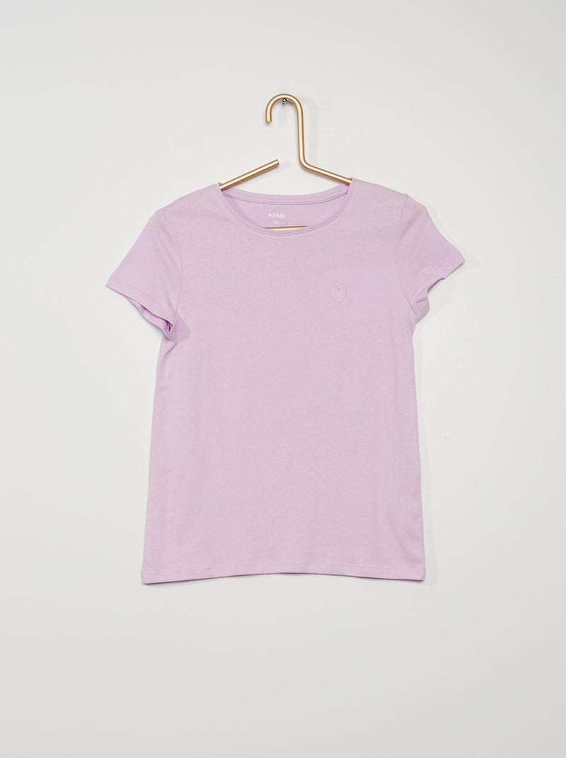 T-shirt com bordado 'coração' VIOLETA - Kiabi