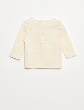 T-shirt com bordado de flores