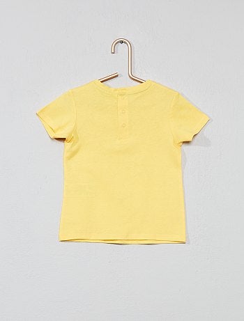 T-shirt com bordado 'felicidade' - Kiabi