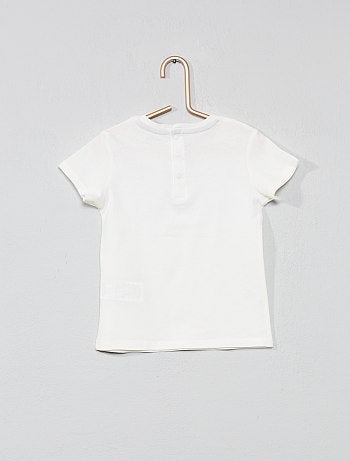 T-shirt com bordado 'felicidade' - Kiabi