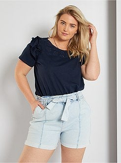 T-shirt com bordado inglês - Kiabi