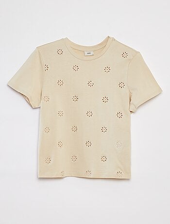 T-shirt com bordado inglês 'JDY'