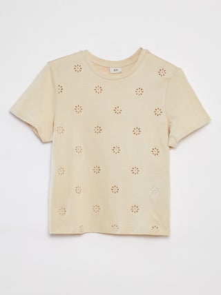 T-shirt com bordado inglês 'JDY'
