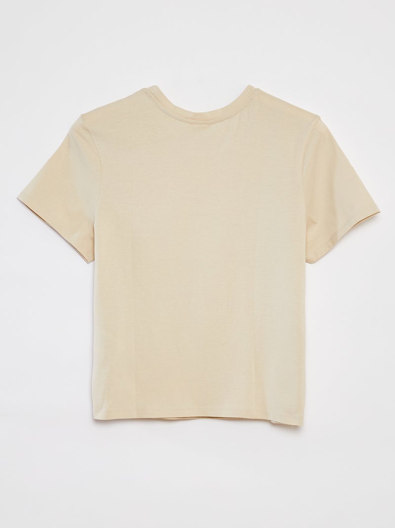 T-shirt com bordado inglês 'JDY' BEGE - Kiabi
