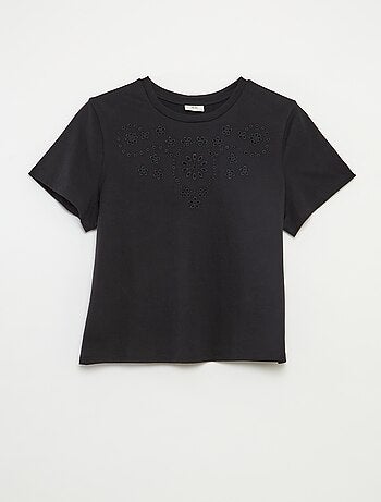 T-shirt com bordado inglês 'JDY'