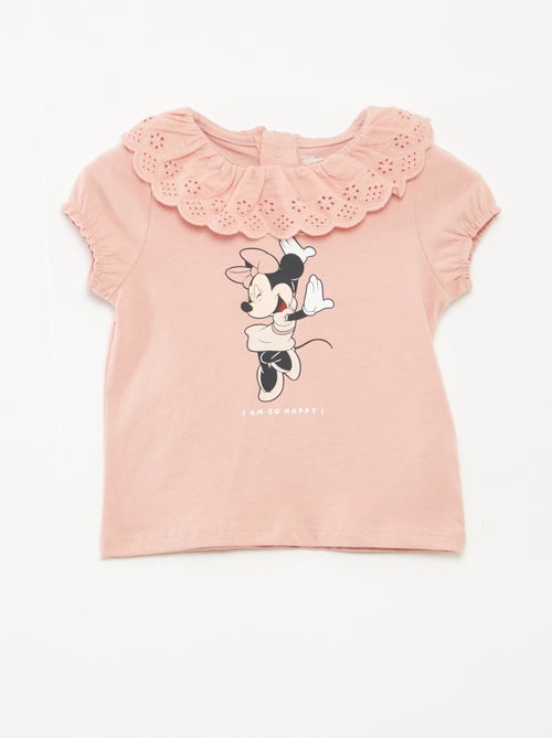 T-shirt com bordado inglês 'Minnie' - Kiabi