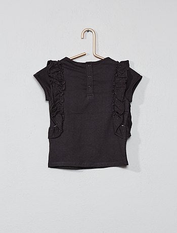 T-shirt com bordado inglês - Kiabi