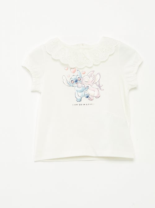 T-shirt com bordado inglês 'Stitch' - Kiabi